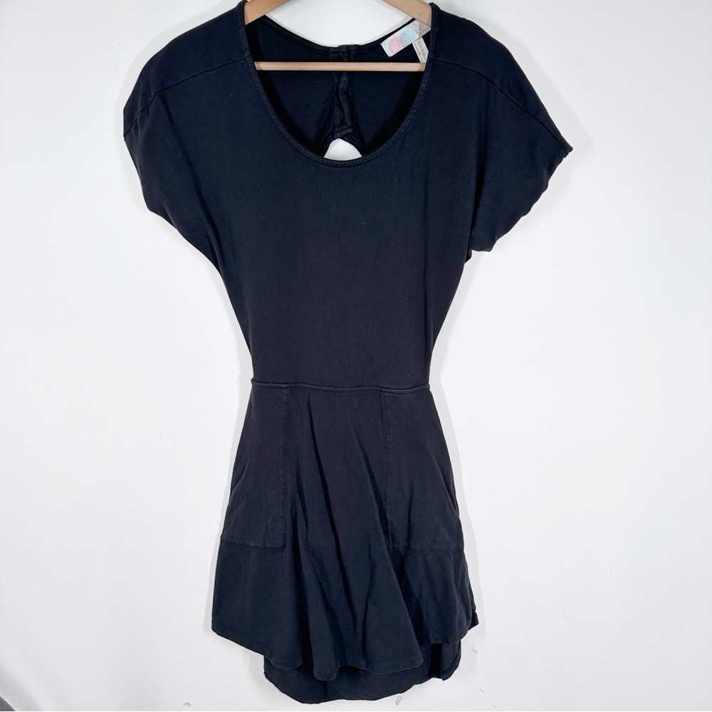 Free People Beach Cutout Back Mini Dress Large Black